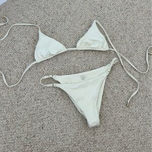 Monday Swimwear Ivory Palma Triangle Bikini Top